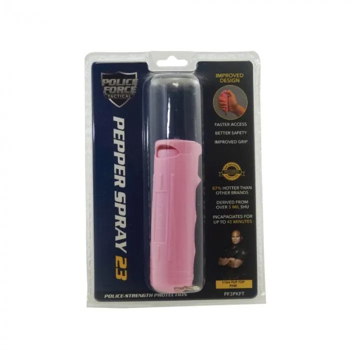 10 Units Pink Flip Top Police Strength 23 Pepper Spray 1/2 Ounce