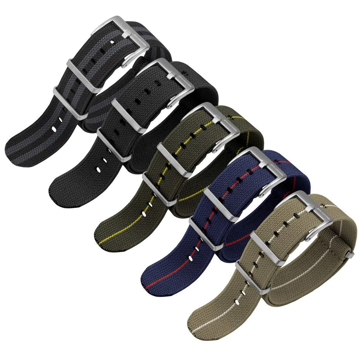 1973 British Military Watch Strap: AIRBORNE Elastic - Navy / Sand