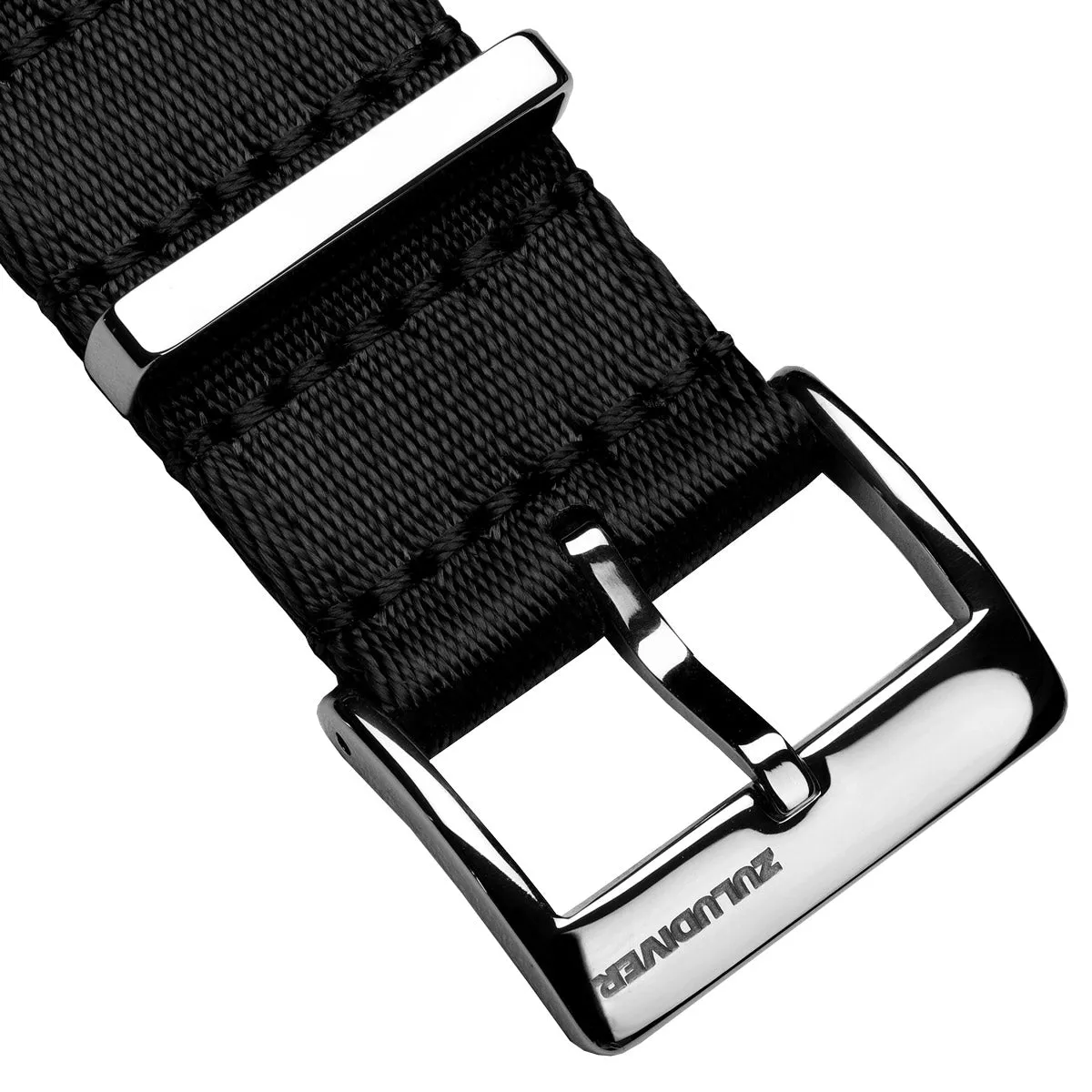 1973 British Military Watch Strap: ARMOURED RECON - Military Black, Polished