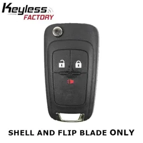 2013-2015 Chevrolet / 3-Button Flip Key SHELL for A2GM3AFUS03 (AFTERMARKET)