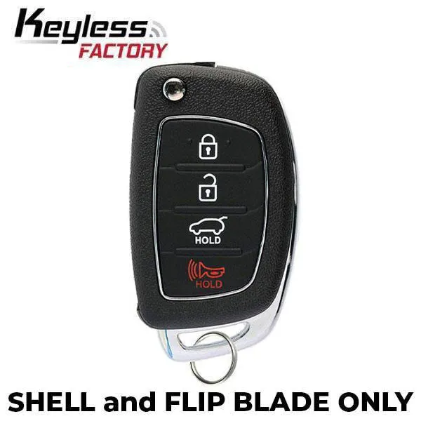 2013-2016 Hyundai Santa Fe / 4-Button Flip Key SHELL / TQ8-RKE-3F04 (AFTERMARKET)