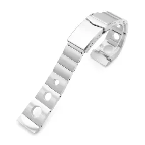 20mm Rollball II Watch Band for Seiko Prospex Speedtimer SSC813 SSC815 SSC817, Stainless Steel - Brushed, V Diver Clasp