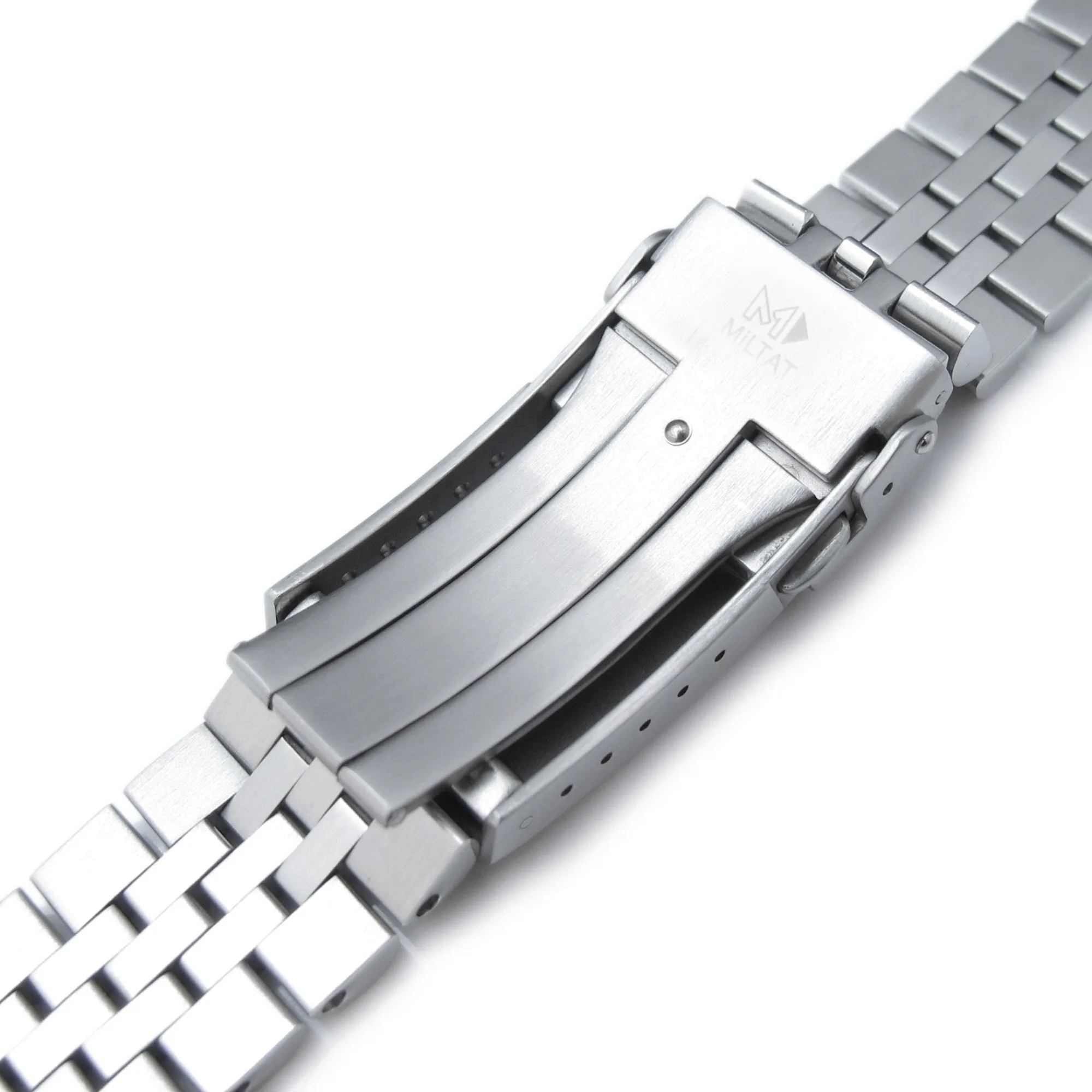 20mm Super-J Louis JUB Watch Band for Seiko 62MAS (63MAS) 40.5mm SPB143 SPB149 SBDC101, Stainless Steel - Brushed with Polished Center, V Diver Clasp