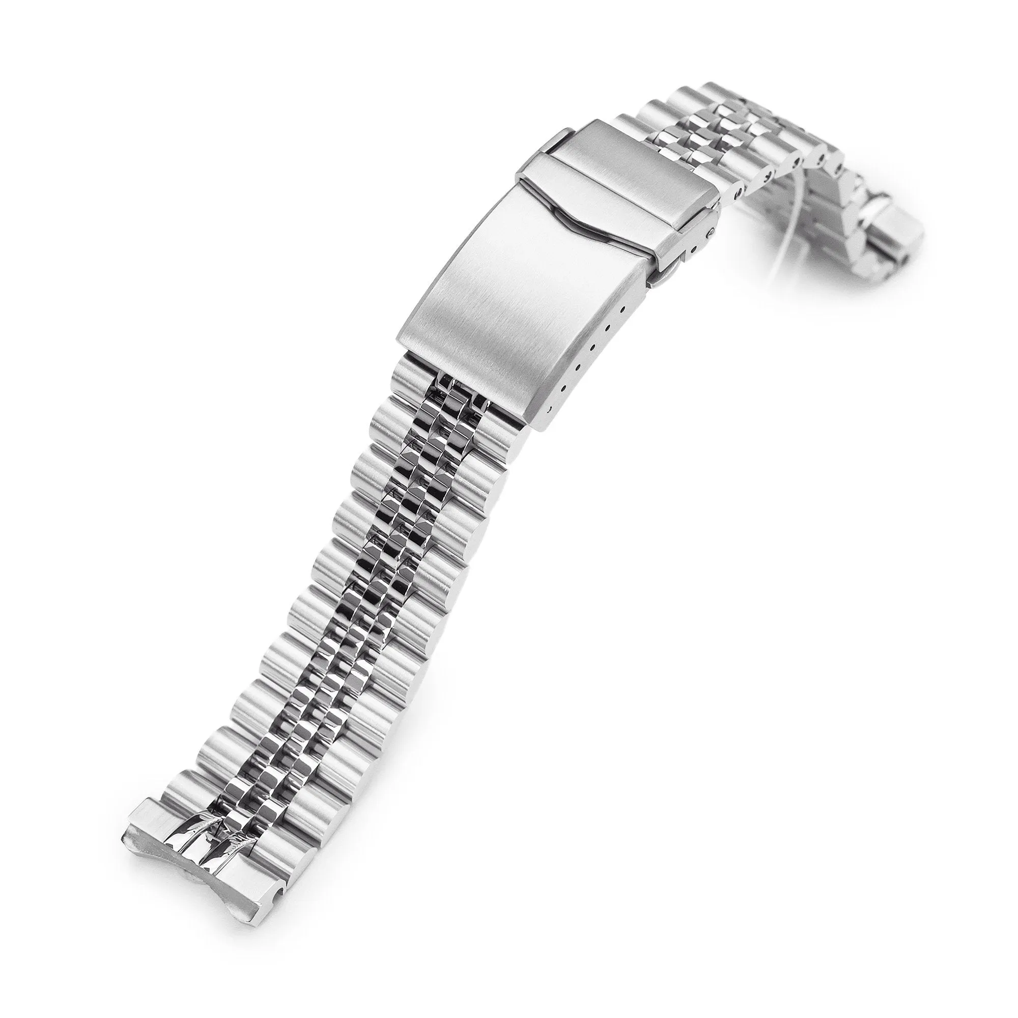 20mm Super-J Louis JUB Watch Band for Seiko 62MAS (63MAS) 40.5mm SPB143 SPB149 SBDC101, Stainless Steel - Brushed with Polished Center, V Diver Clasp