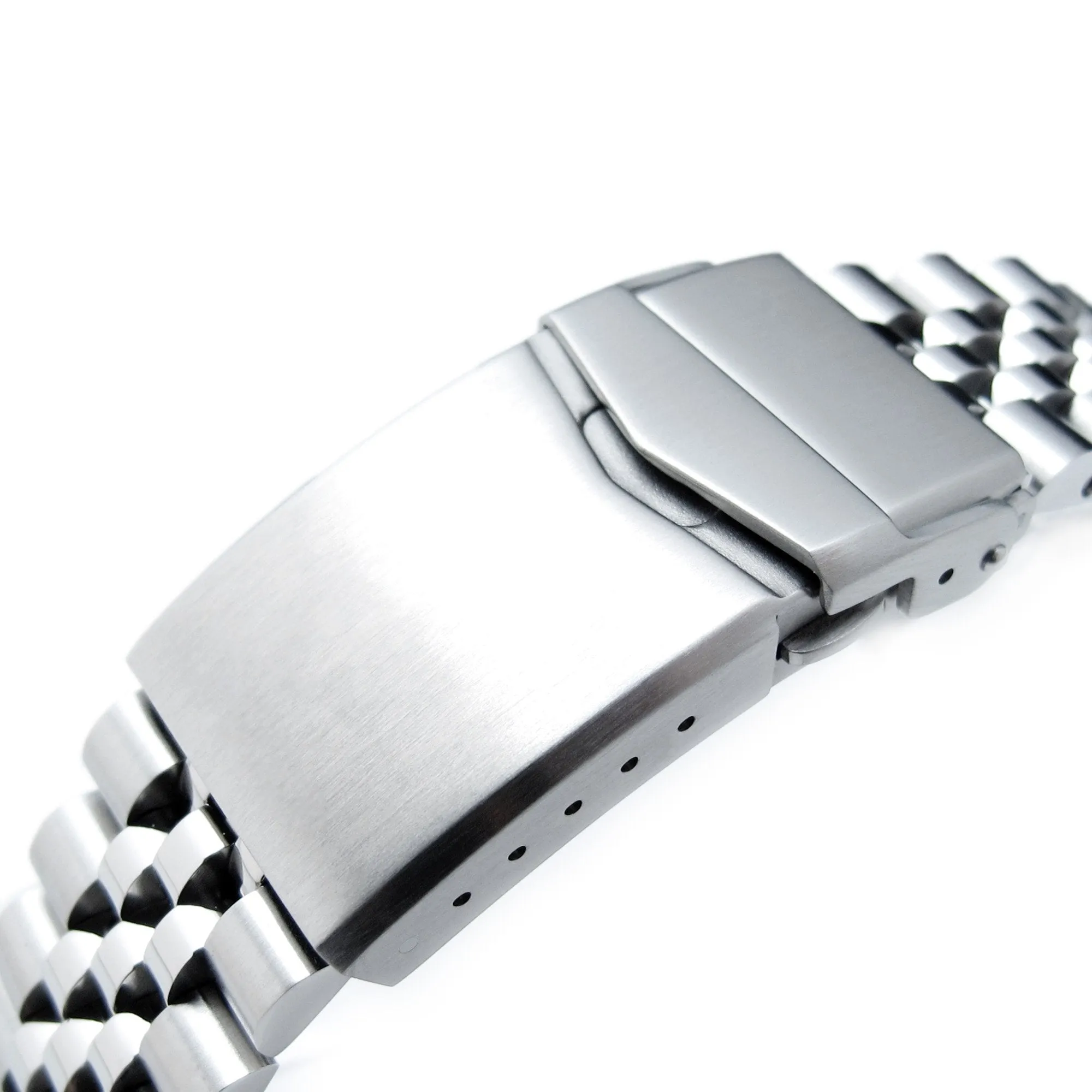 20mm Super-J Louis JUB Watch Band for Seiko 62MAS (63MAS) 40.5mm SPB143 SPB149 SBDC101, Stainless Steel - Brushed with Polished Center, V Diver Clasp