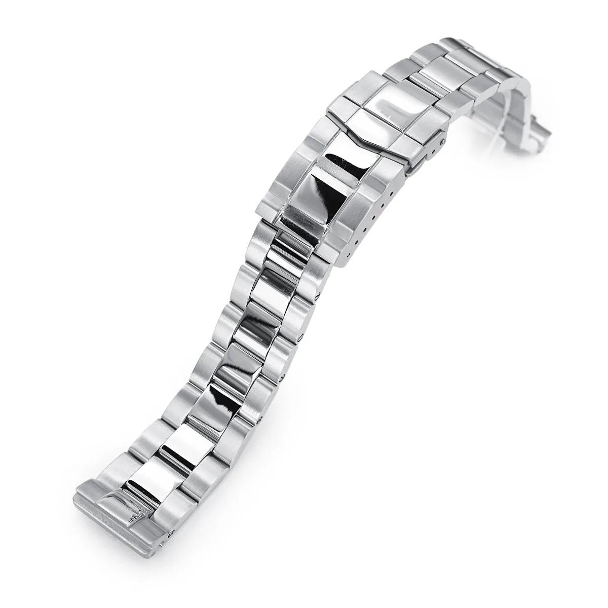 20mm Super-O Boyer Watch Band compatible with Seiko SBDC053 aka modern 62MAS, 316L Stainless Steel Polished & Brushed SUB Clasp