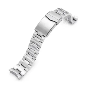 20mm Super-O Boyer Watch Band for Seiko 5 Sports 38mm SRPK29 SRPK31 SRPK33, Stainless Steel - Brushed, V Diver Clasp