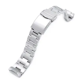 20mm Super-O Boyer Watch Band for Seiko MM300 Prospex Marinemaster SBDX001 SBDX017 SBDX023, Stainless Steel - Brushed, V-Diver Clasp