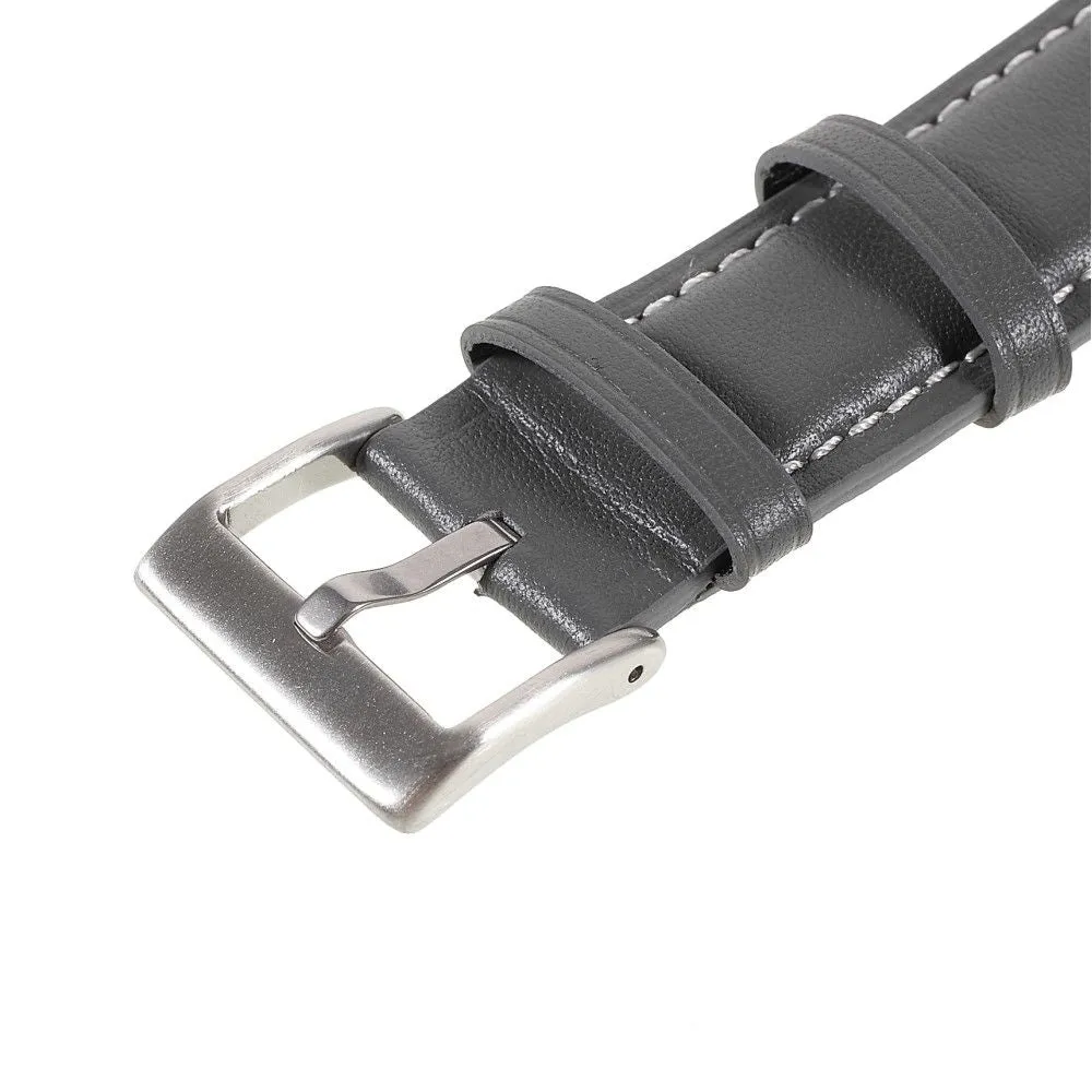 22m Universal quick release genuine leather watch strap - Grey