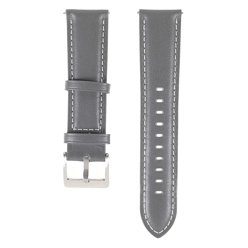 22m Universal quick release genuine leather watch strap - Grey