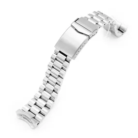 22mm Endmill Watch Band for Seiko 5 Sports GMT SSK001 SSK003 SBSC003, Stainless Steel - Brushed, V Diver Clasp