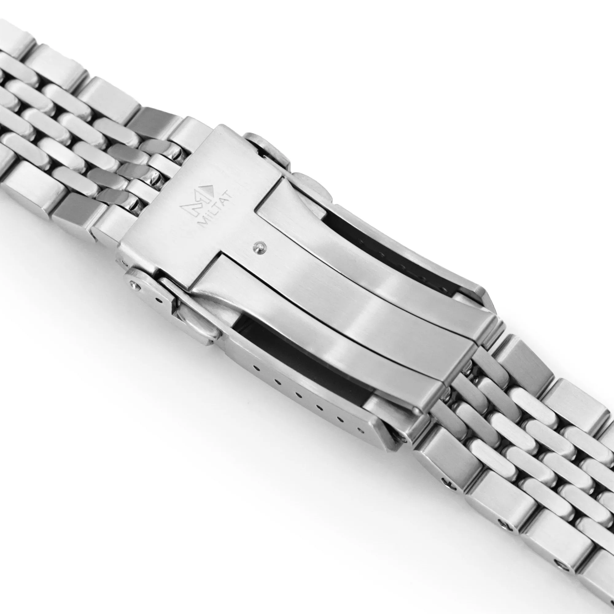 22mm Goma BOR Watch Band for Orient Kamasu RA-AA0002L19B RA-AA0004E19A RA-AA0006L19A, Stainless Steel - Polished Center Links, V Diver Clasp