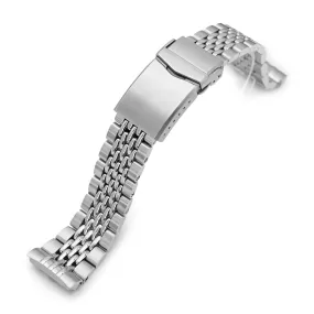 22mm Goma BOR Watch Band for Seiko New Turtles SRP777 SRP775 SRPA21 (PADI), Stainless Steel - Brushed, Polished Center Links, V Diver Clasp