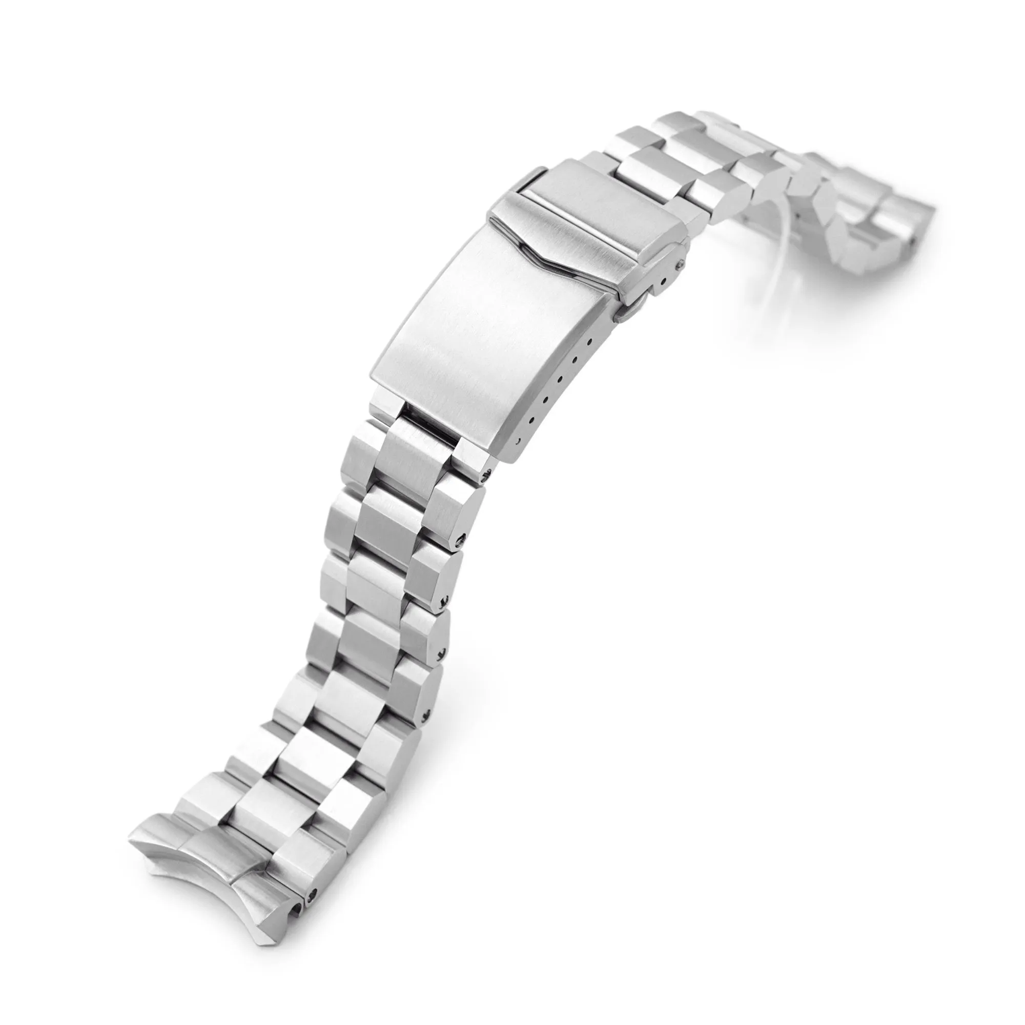 22mm Hexad Watch Band for Seiko 5 Sports GMT SSK001 SSK003 SBSC003, Stainless Steel - Brushed, V Diver Clasp