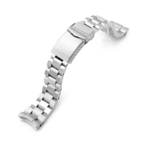 22mm Hexad Watch Band for Seiko 5 Sports GMT SSK001 SSK003 SBSC003, Stainless Steel - Brushed, V Diver Clasp