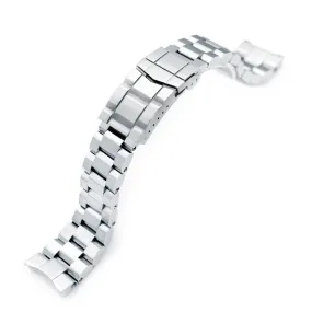 22mm Hexad Watch Band for Seiko King Samurai SRPE33 SRPE37 SRPF79, Stainless Steel - Brushed, SUB Diver Clasp