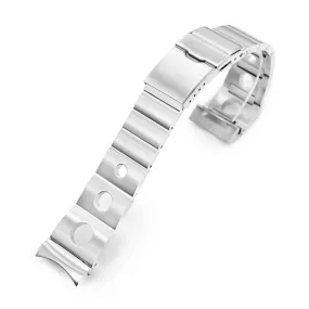 22mm Rollball II Watch Band for Seiko 5 Sports 42.5mm SRPD51 SRPD55 SBSA003, Stainless Steel - Brushed, Baton Diver Clasp