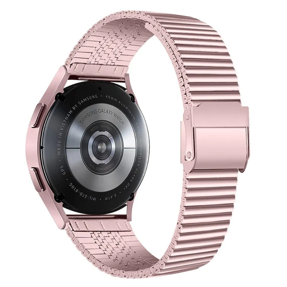 22mm stainless steel unique side texture watch strap for Samsung Gear S3 Frontier / S3 - Rose Pink