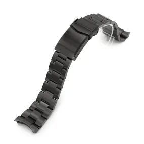 22mm Super-O Boyer Watch Band compatible with Orient Black Kamasu, 316L Stainless Steel PVD Graphite Color V-Clasp