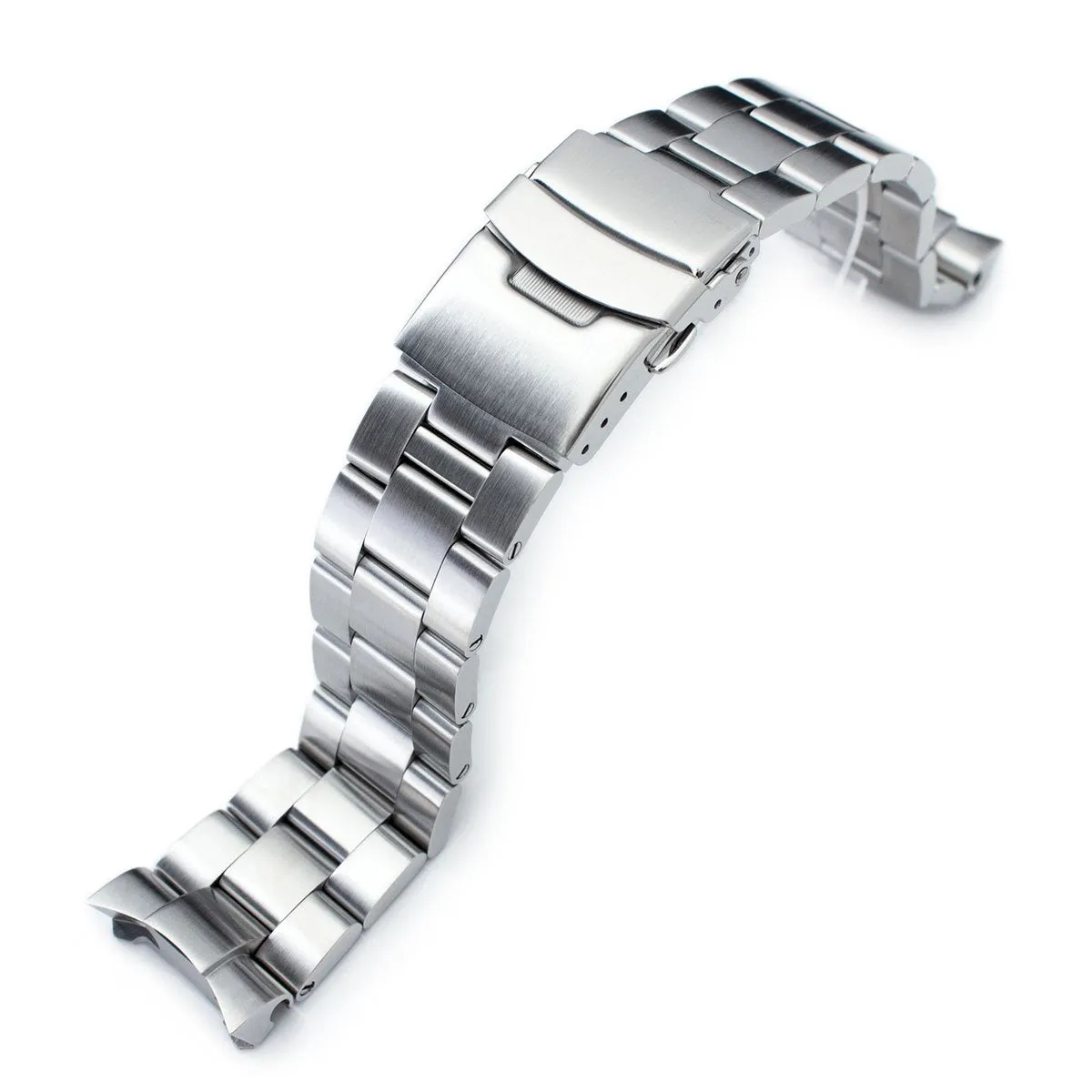 22mm Super-O Boyer Watch Band for Seiko SKX007 SKX009 SKX011, Stainless Steel - Brushed, 20mm Diver Clasp