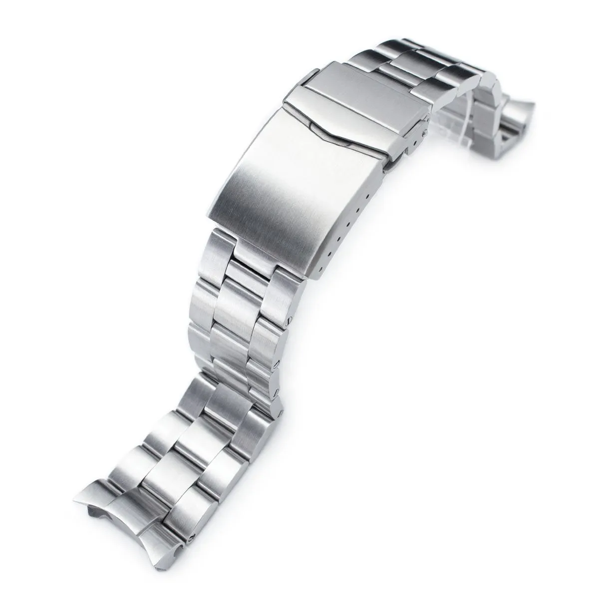 22mm Super-O Boyer Watch Band for Seiko SKX007 SKX009 SKX011, Stainless Steel - Brushed, 20mm V Diver Clasp