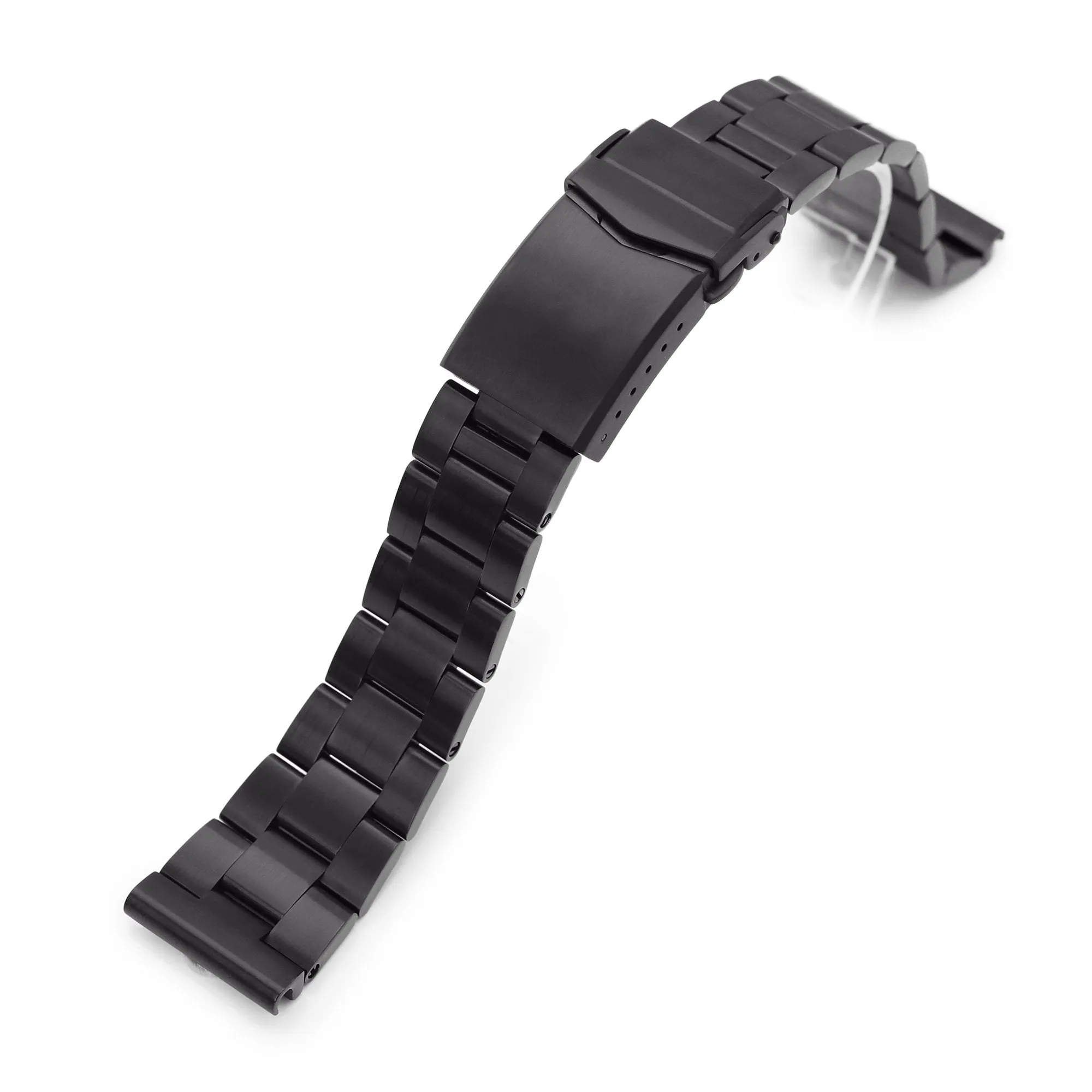 22mm Super-O Boyer Watch Band Straight End, 316L Stainless Steel Diamond-like Carbon (DLC coating) V-Clasp