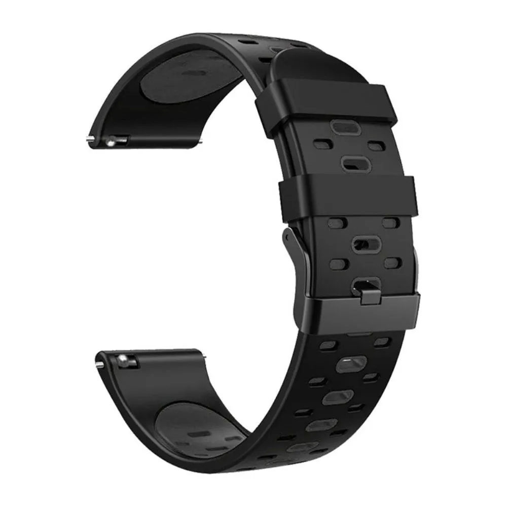 22mm Universal bi-color silicone watch strap - Black