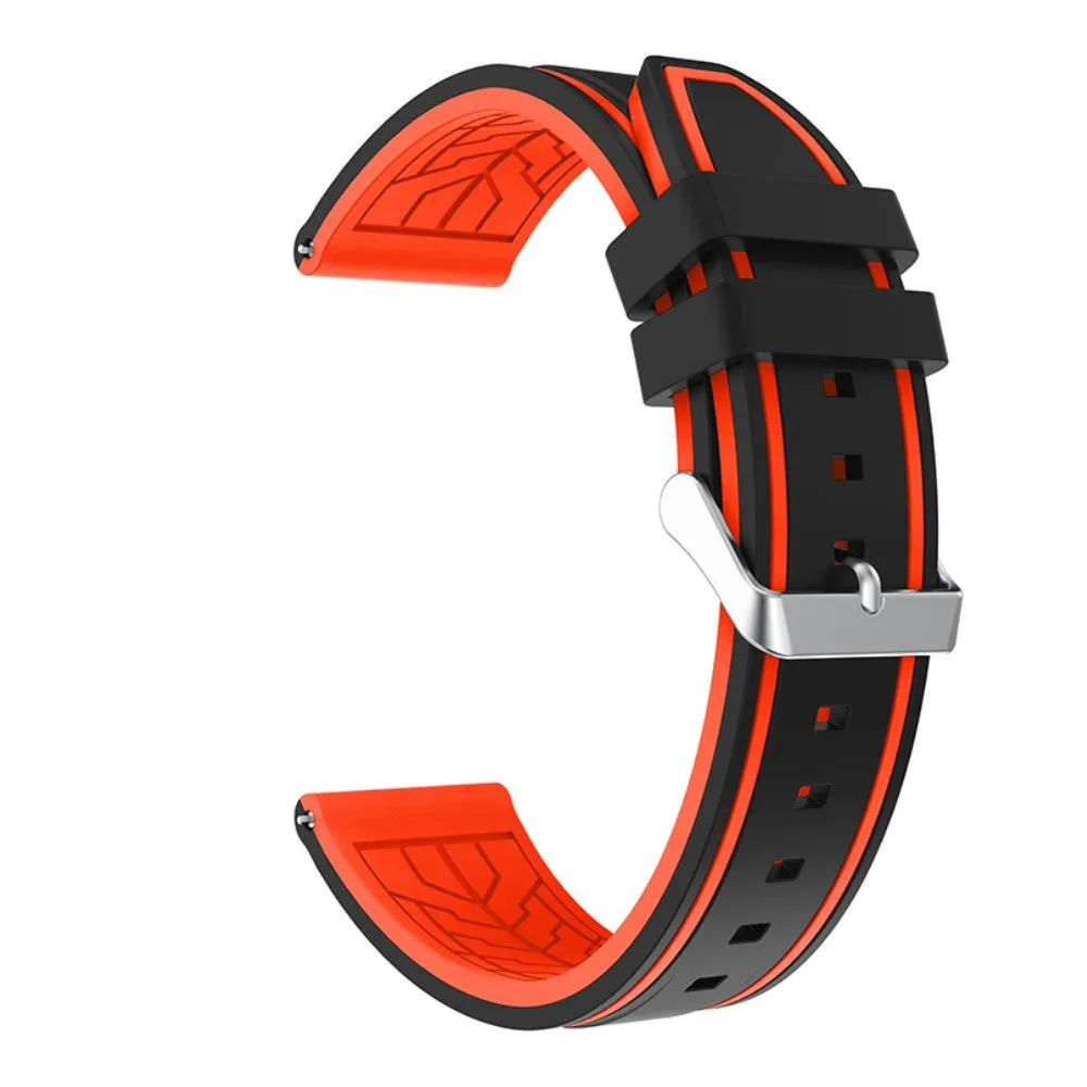 22mm Universal cool design silicone watch strap - Black Orange