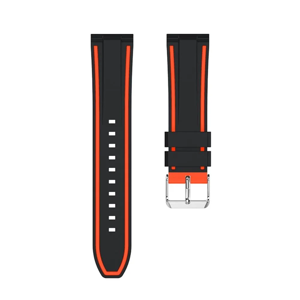 22mm Universal cool design silicone watch strap - Black Orange