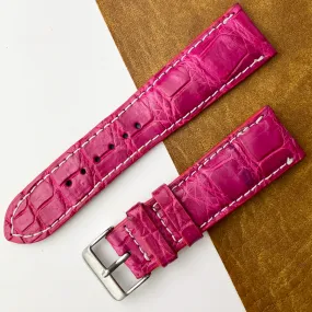 24mm Pink Unique Texture Alligator Watch Band For Men DH-226G