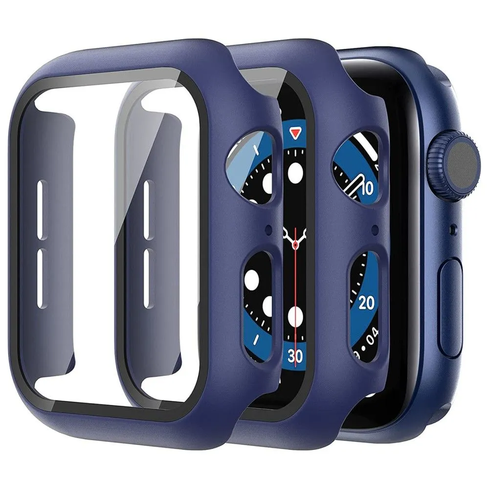 2Pcs Apple Watch (41mm) cover with tempered glass - Blue