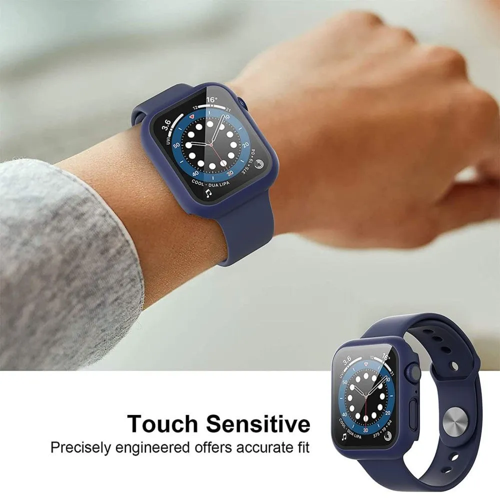 2Pcs Apple Watch (41mm) cover with tempered glass - Blue