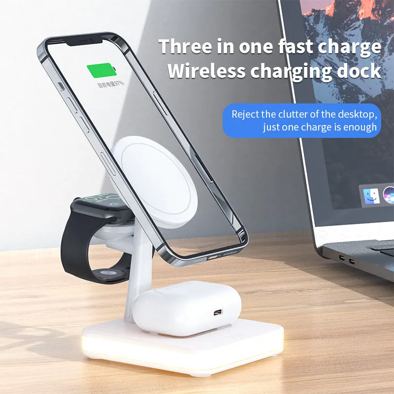 3 in 1 Wireless Charger Stand with Led Light