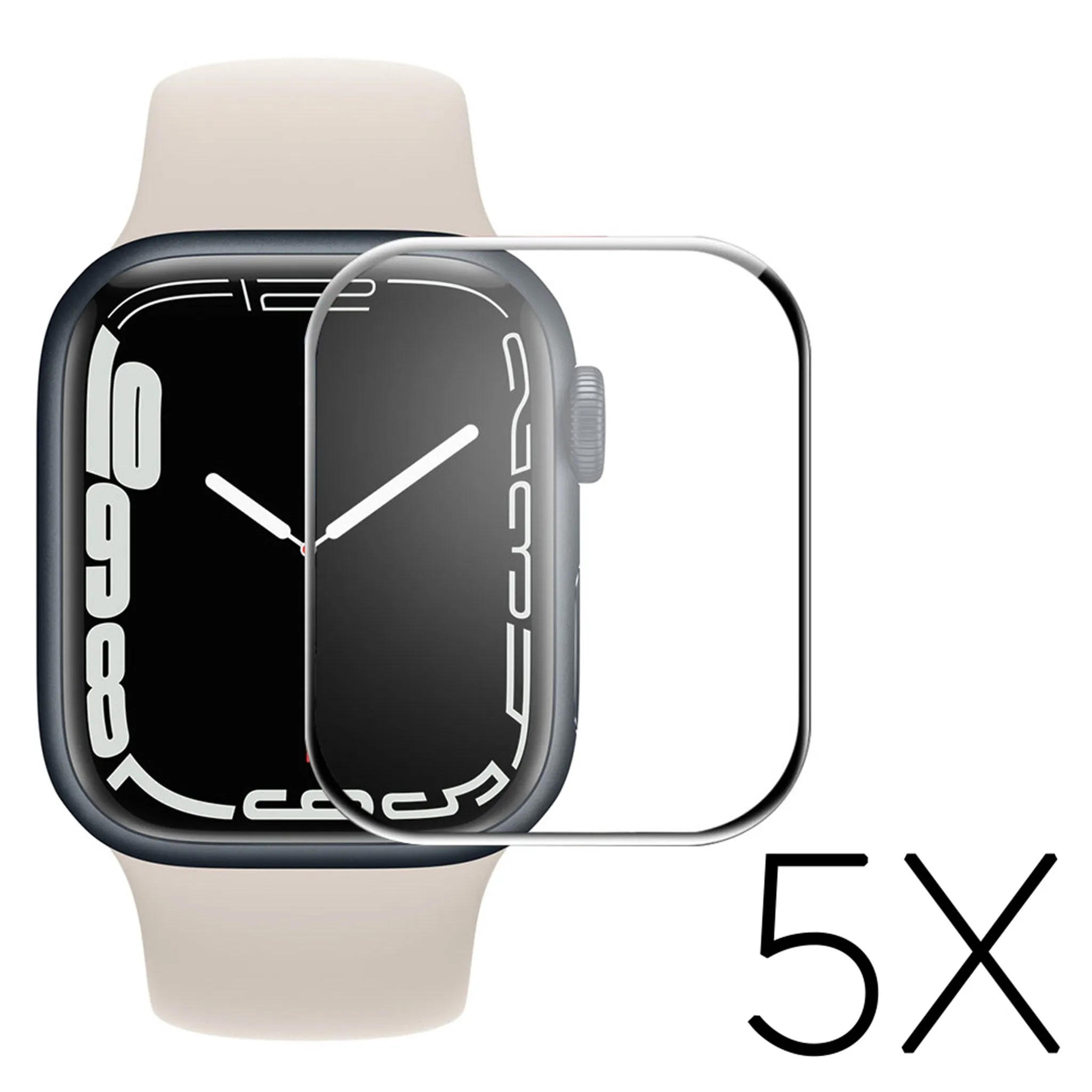 5Pcs ENKAY Apple Watch (41mm) 3D curved HD ultra clear screen protector - Black