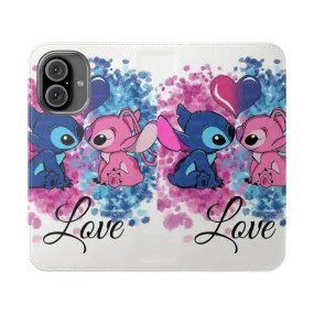 Adorable Lilo & Stitch-Inspired Flip Phone Case - Aloha Style