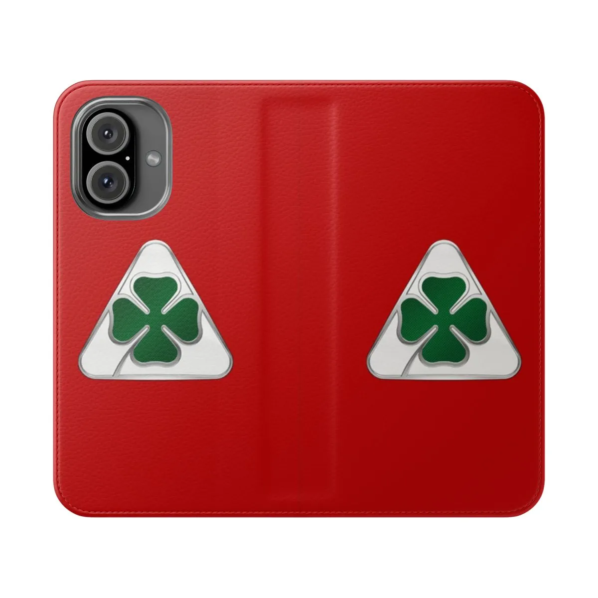 Alfa Romeo Inspired Carbon Fiber Red Flip Cover Phone Case