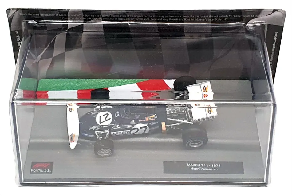 Altaya 1/43 Scale 16324D - F1 March 711 1971 #27 Henri Pescarolo