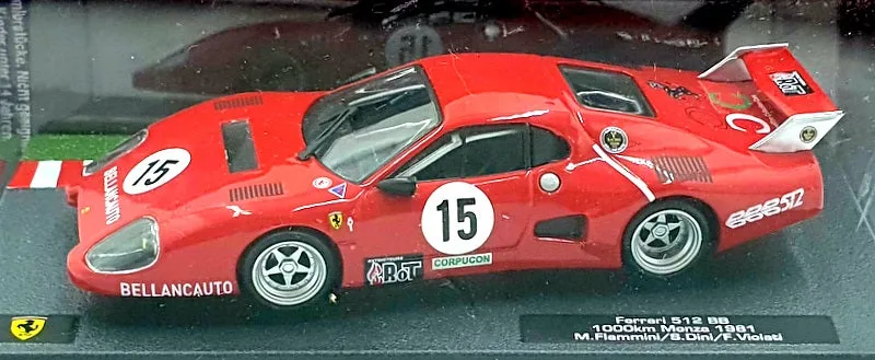 Altaya 1/43 Scale 30424E - Ferrari 512 BB #15 1000km Monza 1981 - Red