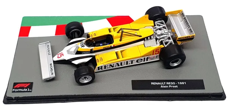 Altaya 1/43 Scale 91024D - F1 Renault RE30 1981 #15 A. Prost - Yellow/White