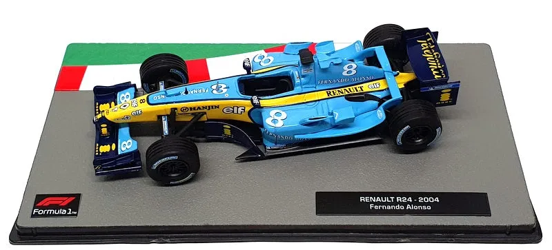 Altaya 1/43 Scale 91024P - F1 Renault R24 2004 #8 F. Alonso - Lt Blue/Yellow