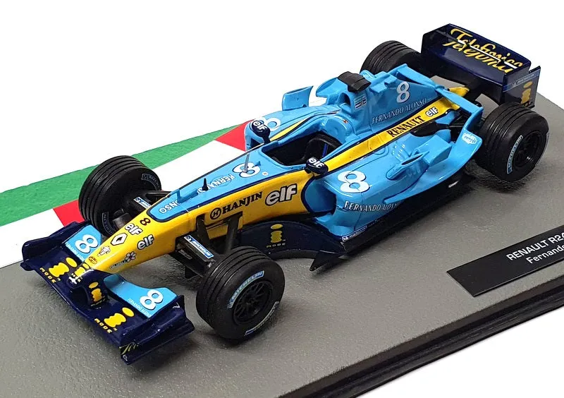 Altaya 1/43 Scale 91024P - F1 Renault R24 2004 #8 F. Alonso - Lt Blue/Yellow