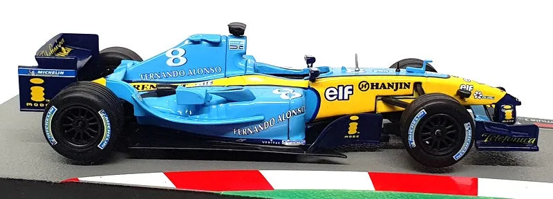 Altaya 1/43 Scale 91024P - F1 Renault R24 2004 #8 F. Alonso - Lt Blue/Yellow