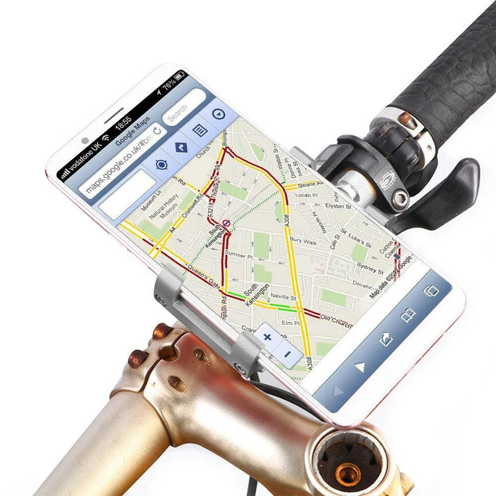 Aluminum Alloy Bicycle Phone Mount 55 - 100mm Adjustable Bike Mobile Phone GPS Mount Holder Bracket