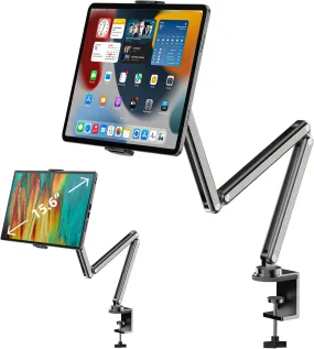 Aluminum Alloy Tablet Stand for Desk, Adjustable Foldable Arm Holder Mount