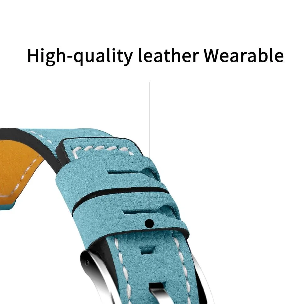 Amazfit GTS / GTR 42mm cowhide leather watch strap - Blue