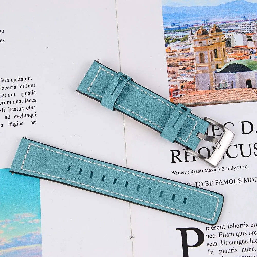 Amazfit GTS / GTR 42mm cowhide leather watch strap - Blue