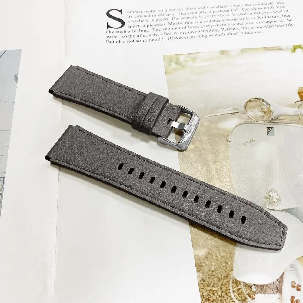 Amazfit Pace double-sided texture cowhide leather watch strap - Grey