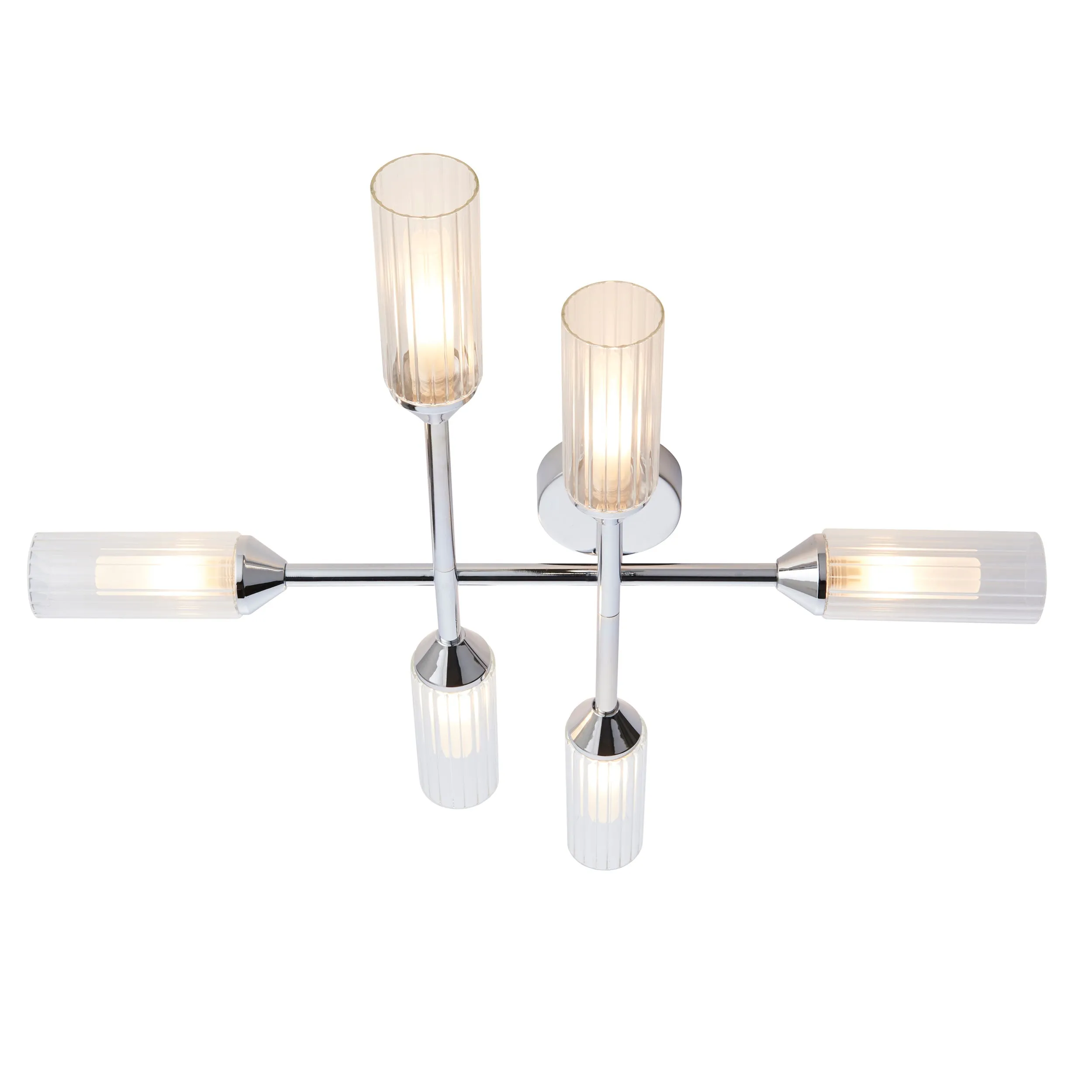 Amos Pluto 6 Arm Bathroom Ceiling Light Chrome