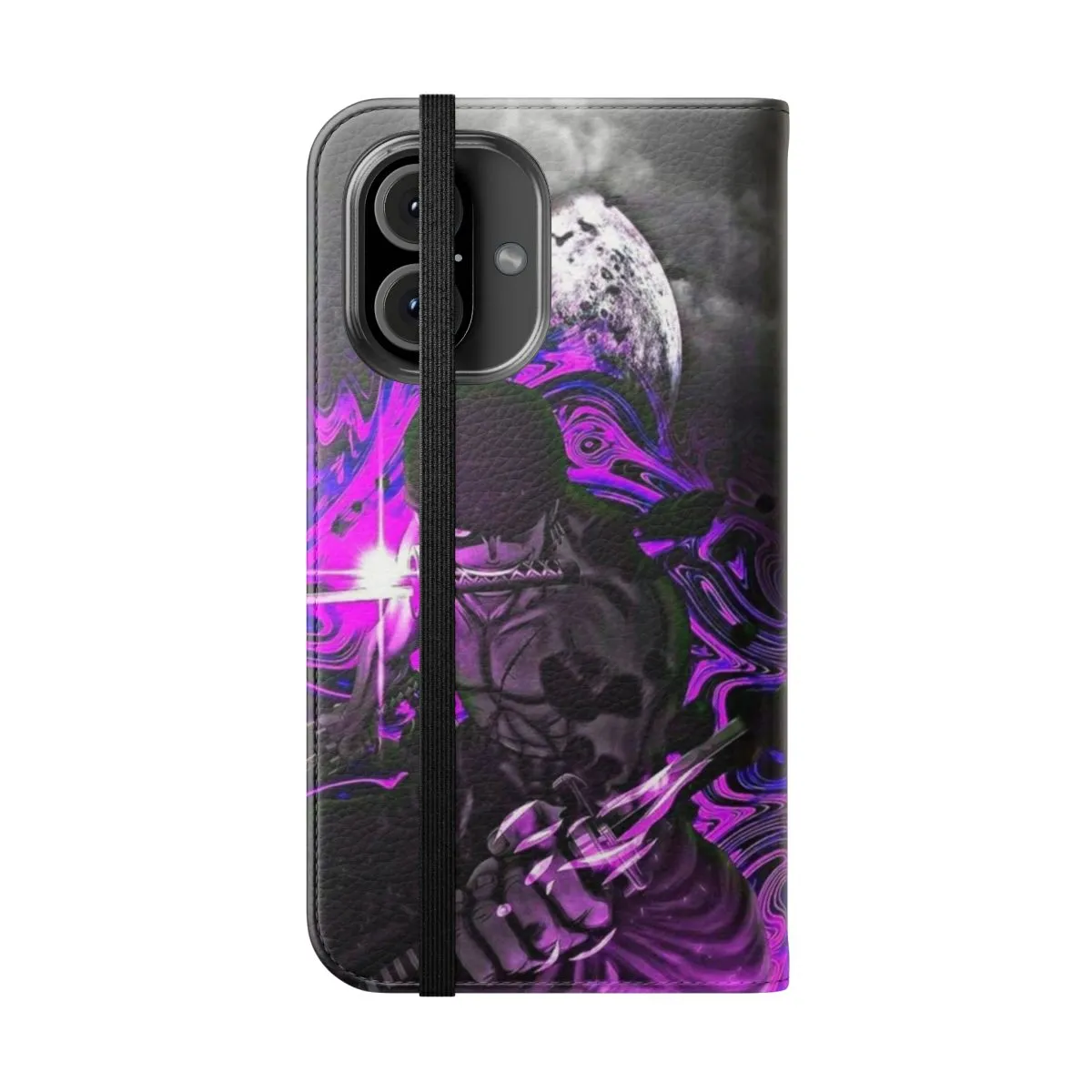 Anime Flip Cover Phone Case - Roronoa Zoro Inspired Design