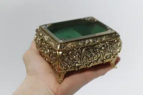 Antique Turquoise Jewelry Music Box